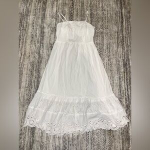 White Eyelet Midi Dress